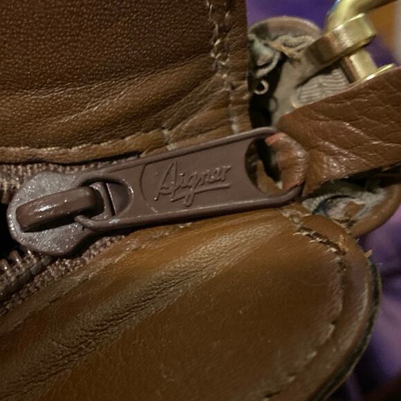 Vintage Etienne Aigner Leather Purse Handbag Brown Leather Strap Old School LOGO - Picture 9 of 11